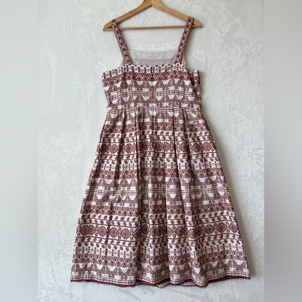 Antonio Melani white brown embroidered Dress size 10 - Picture 6 of 9